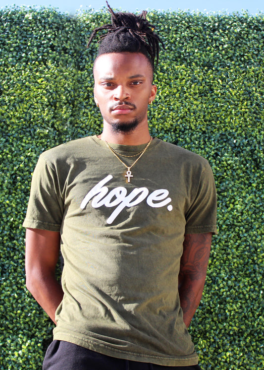Script Hope T-shirt - Vintage Green