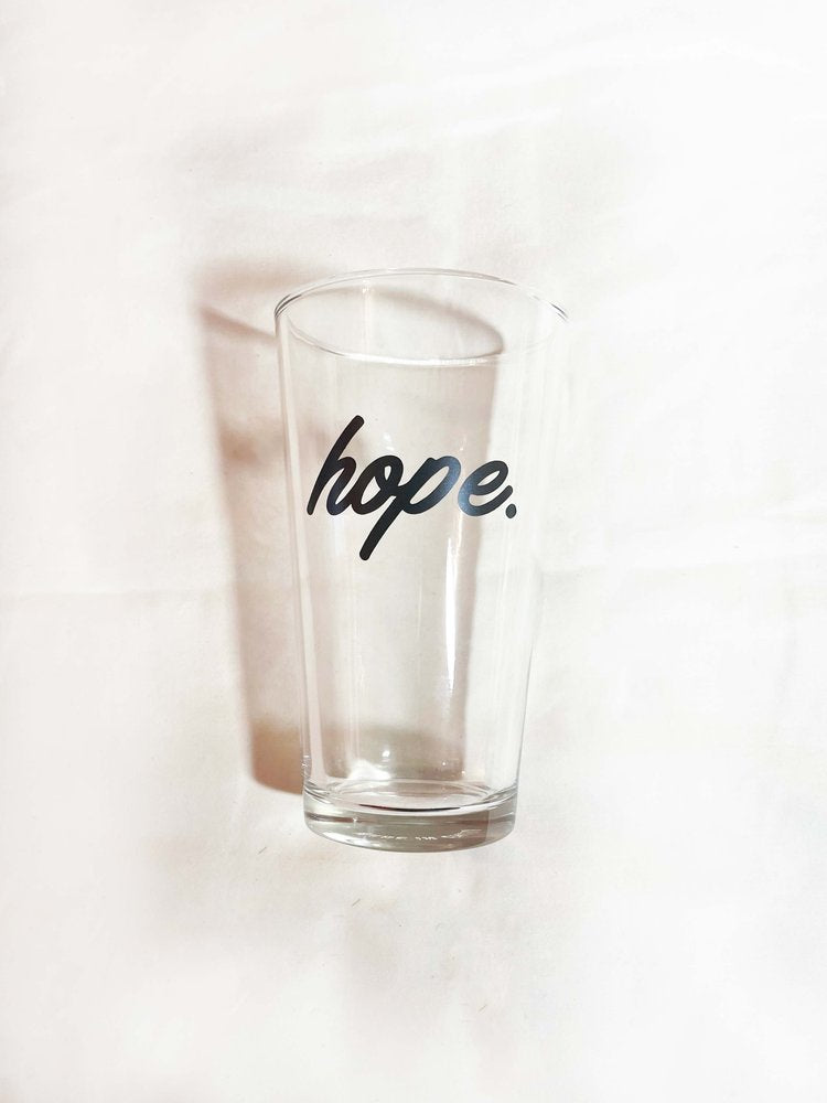 16 oz. Script Hope Glass